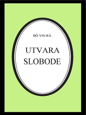 cover image of Utvara slobode